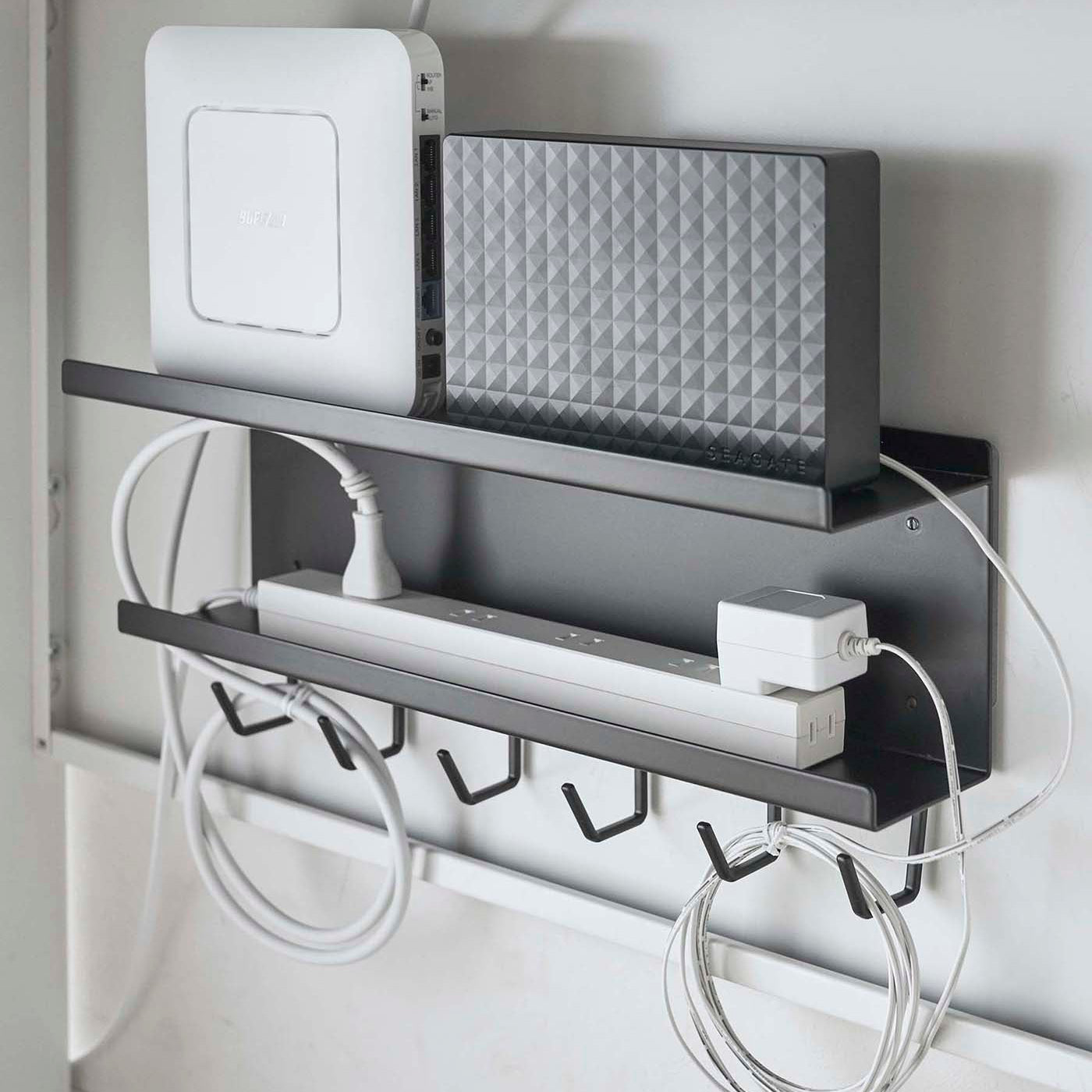 Desk Cable Management Rack for Cords & Power Strips