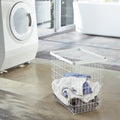 Large White Wire Laundry Basket with Airflow Design