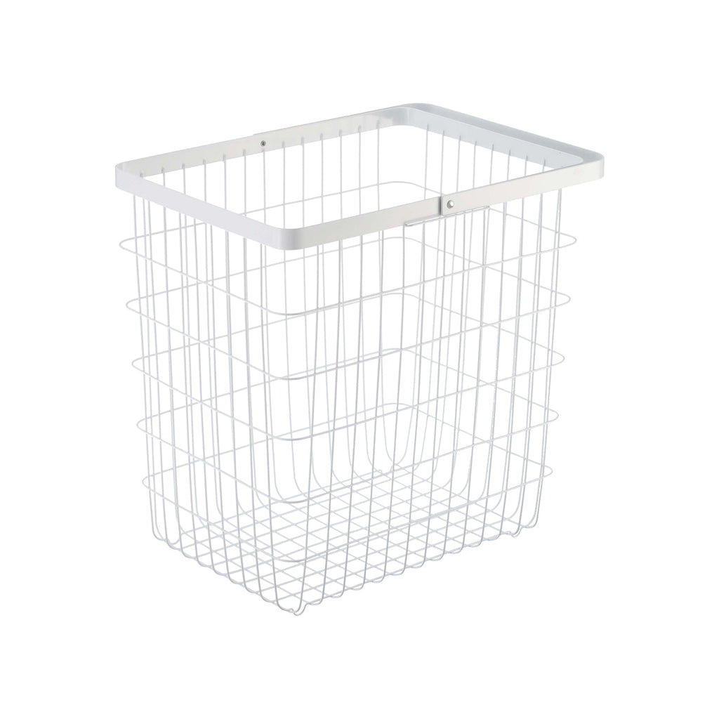Large White Wire Laundry Basket with Airflow Design