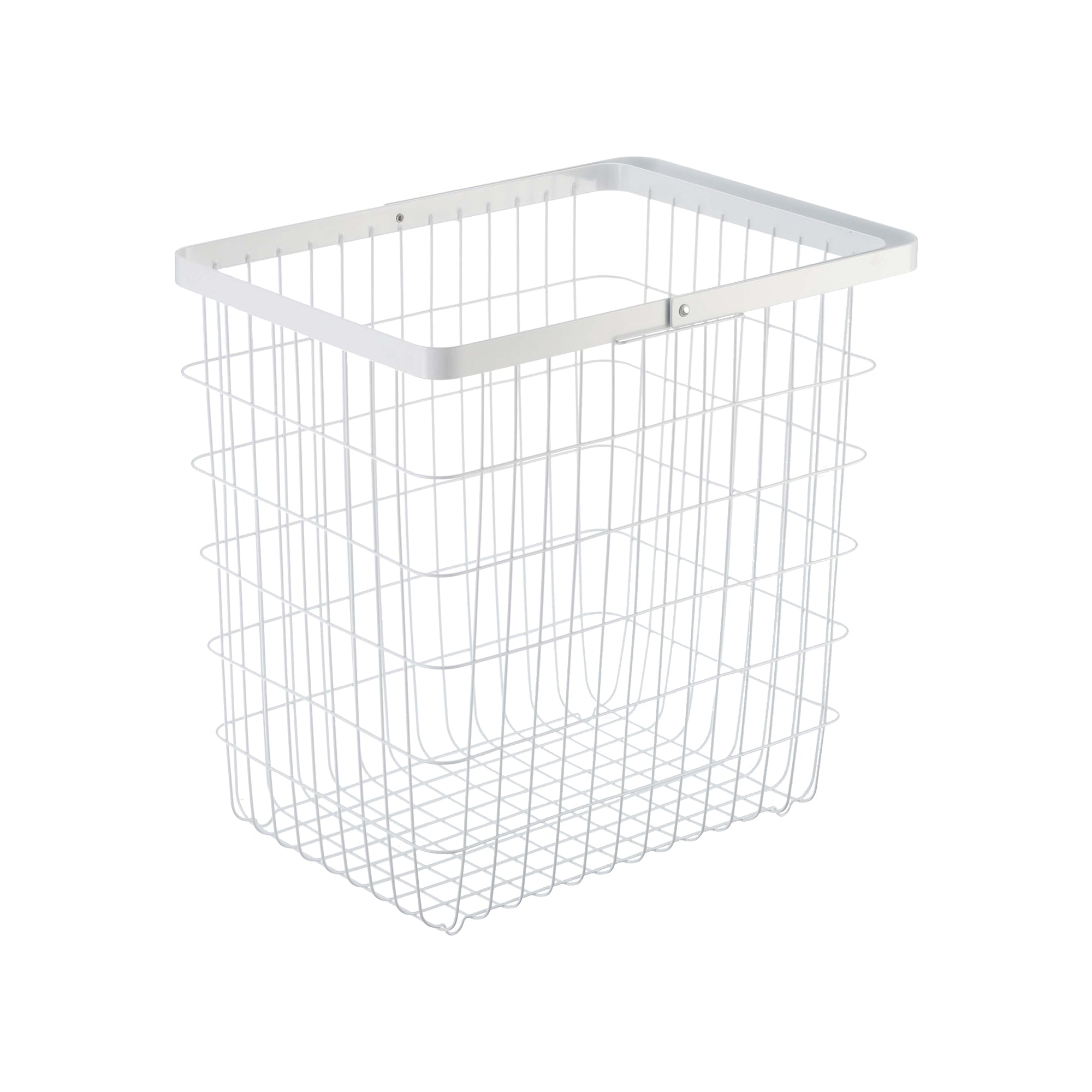 Large White Wire Laundry Basket with Airflow Design
