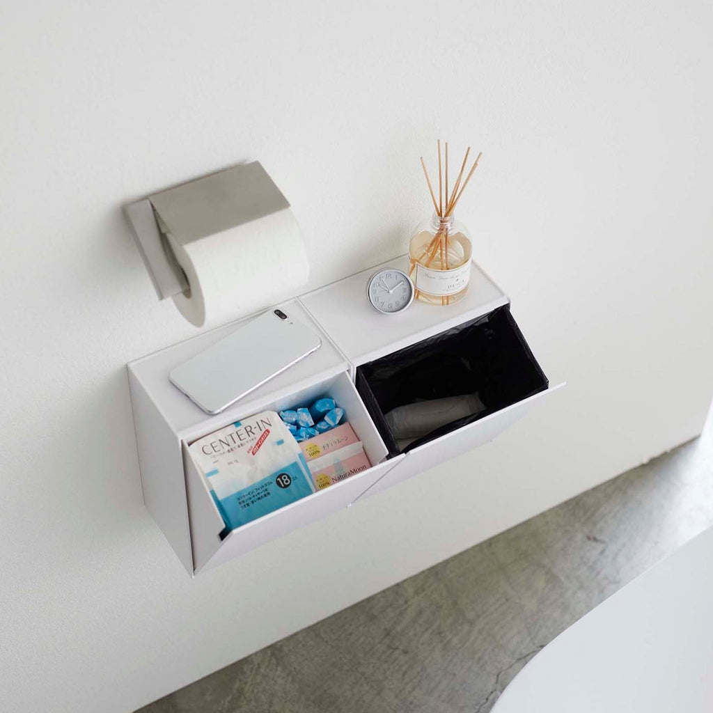 Modern Wall-Mount Waste Basket for Bathroom Use
