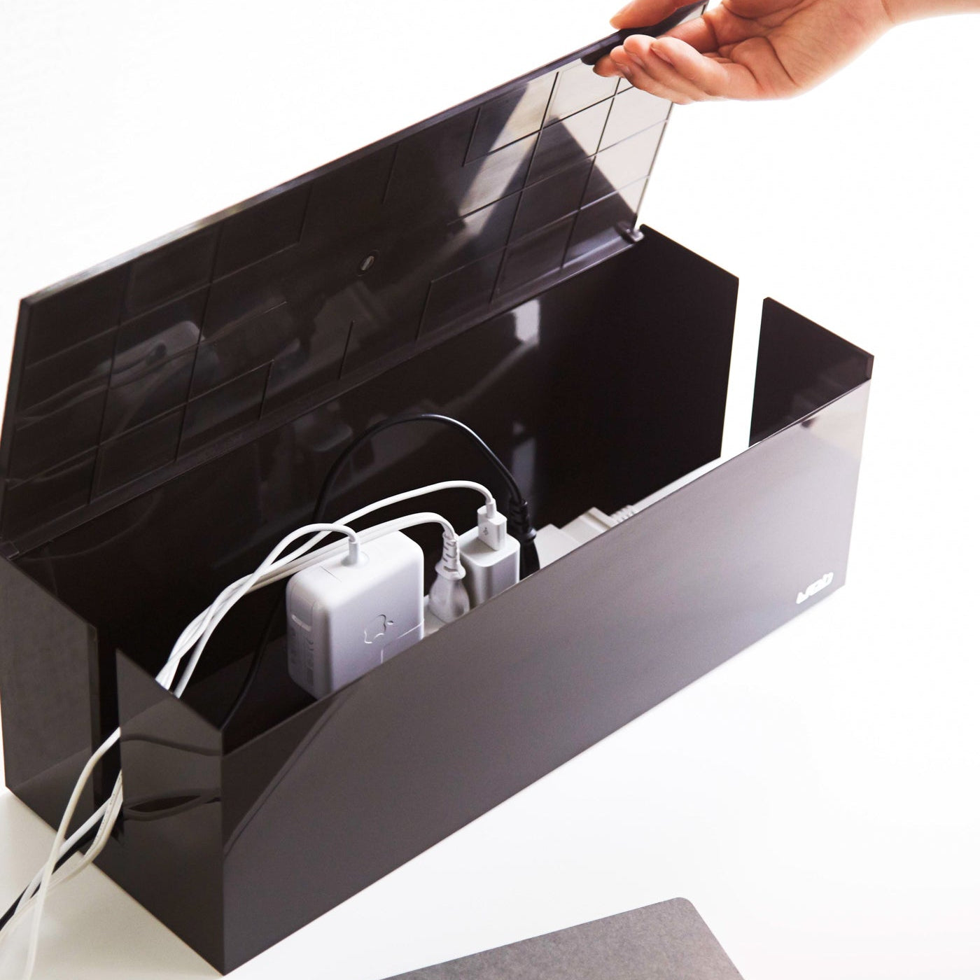 Resin Cable Organizer Box for Power Strips and Multiple Cords