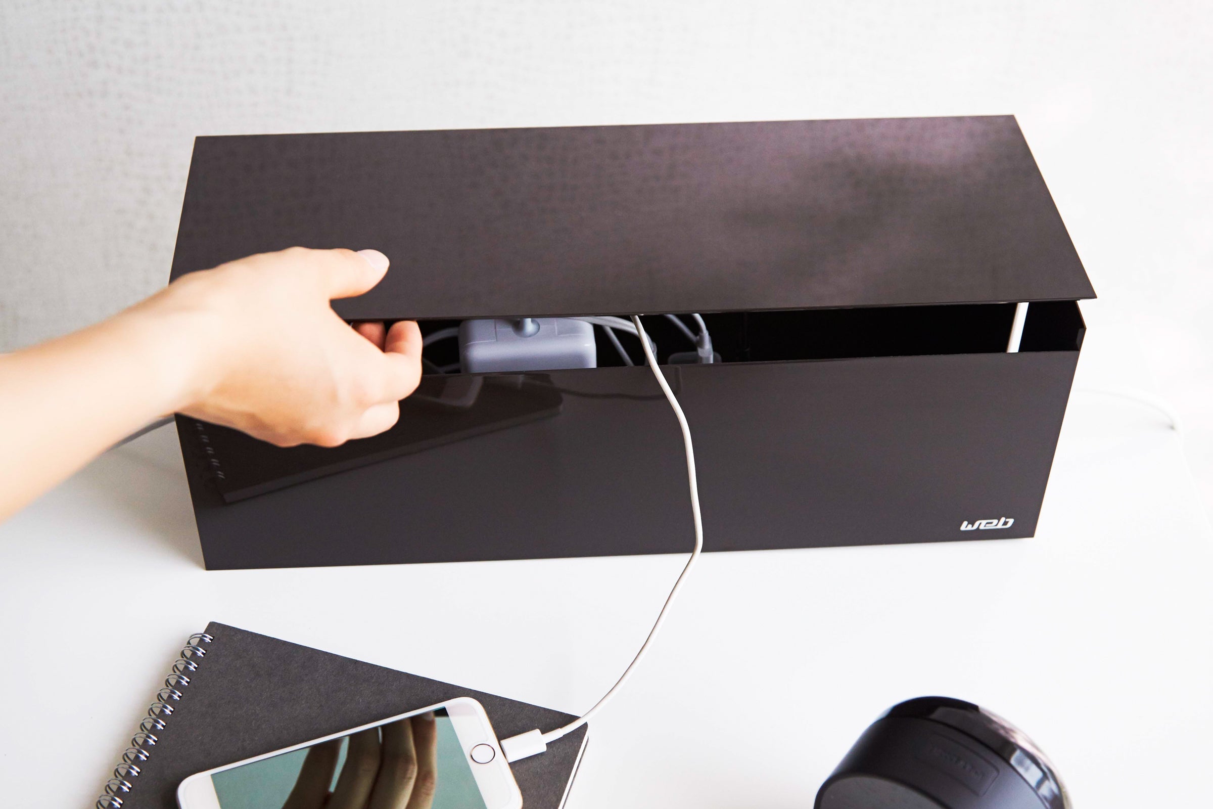 Resin Cable Organizer Box for Power Strips and Multiple Cords