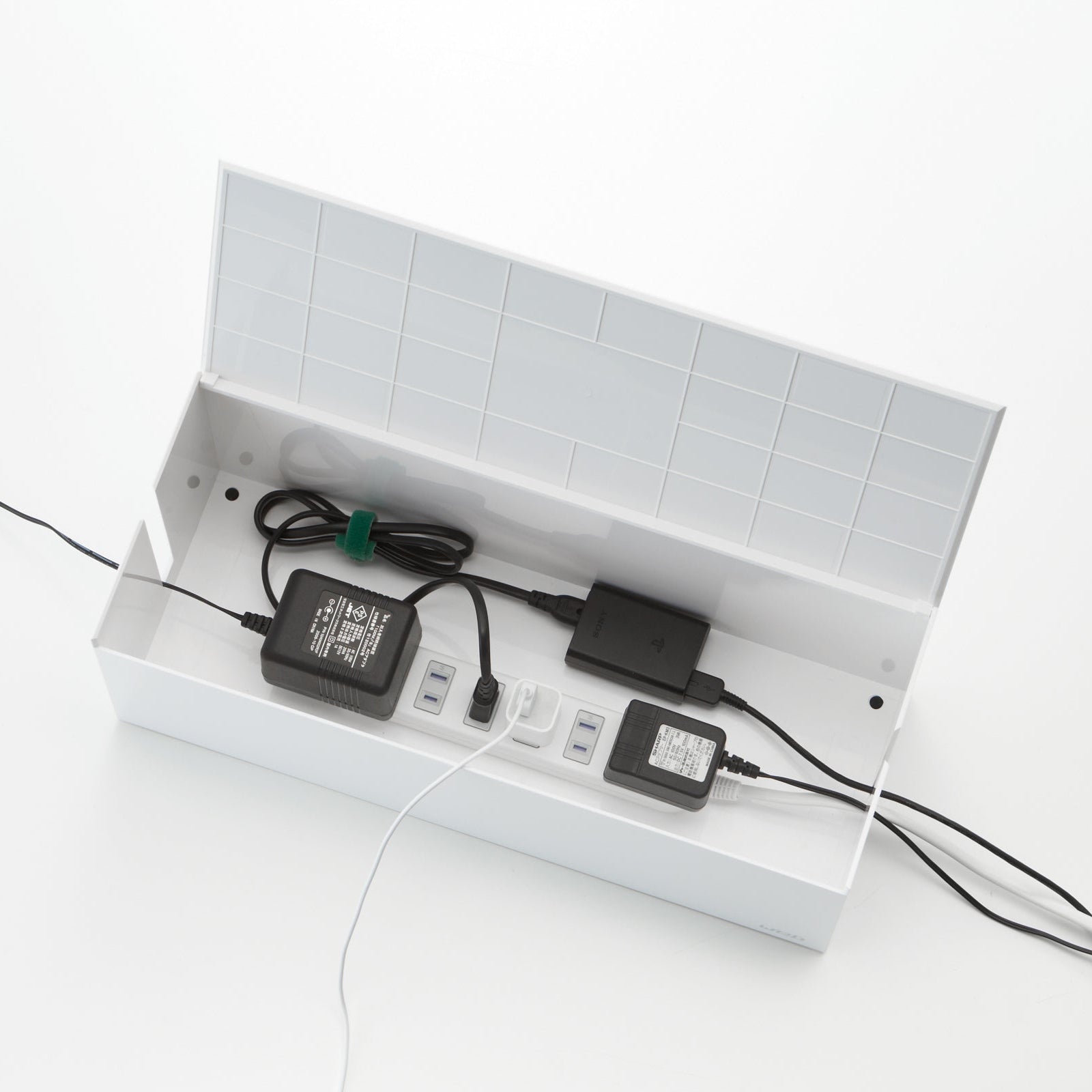 Resin Cable Organizer Box for Power Strips and Multiple Cords