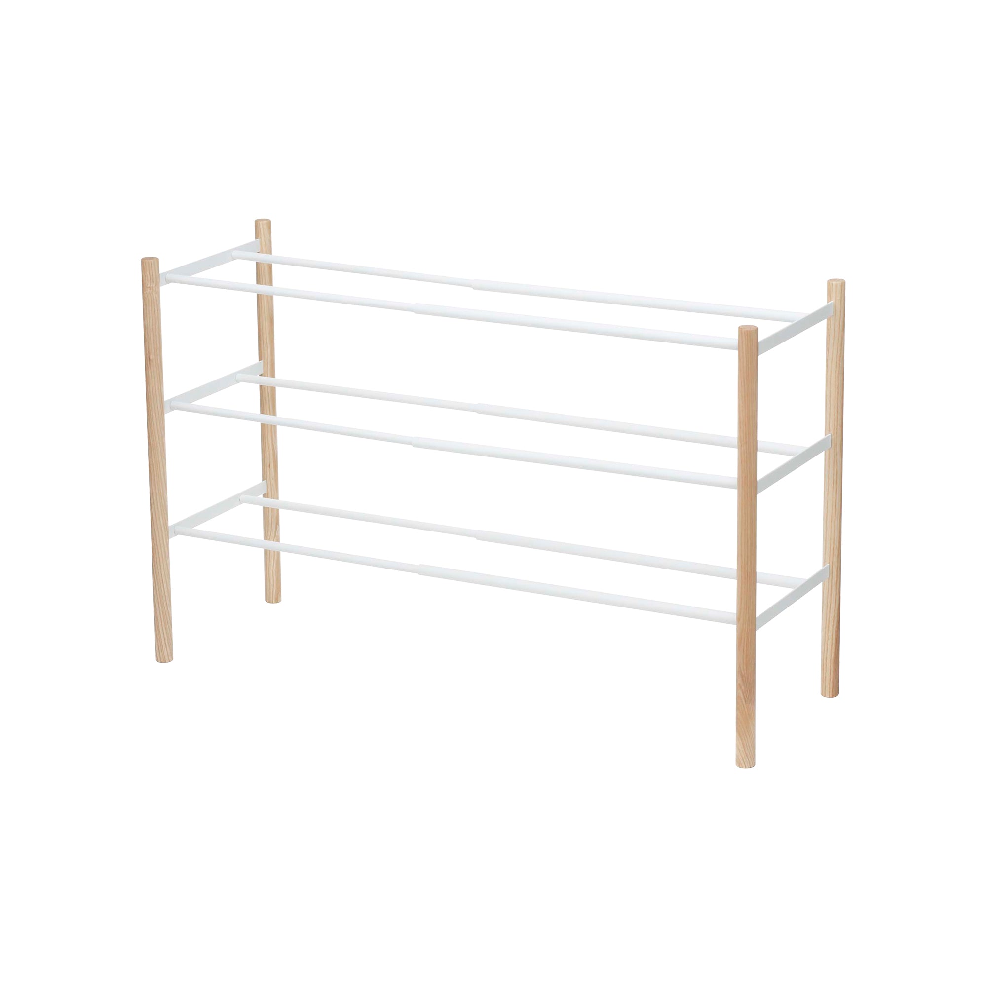 Expandable Shoe Rack (18" H)  - Steel + Wood