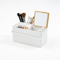 Makeup Organizer with Mirror - Steel + Wood