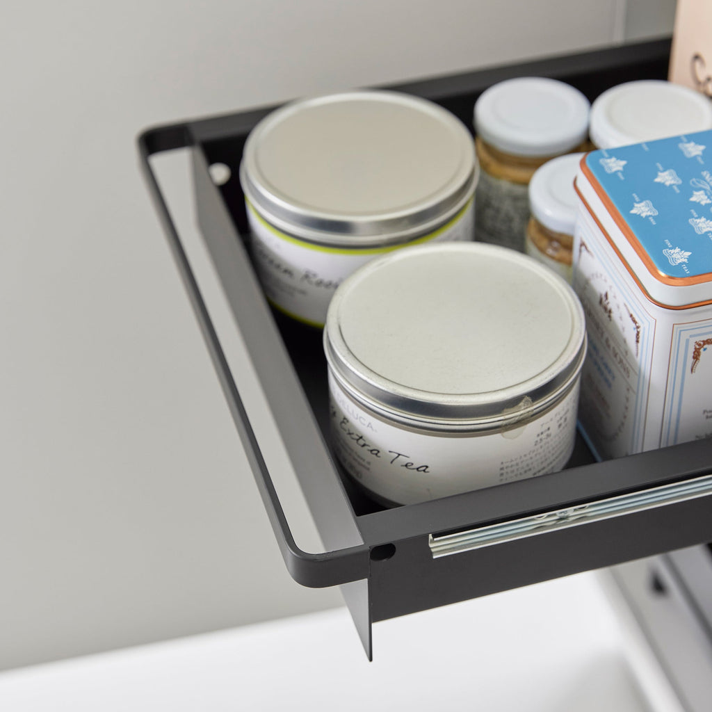 Adjustable Pull-Out Under-Sink Storage Basket with Two Sliding Tiers