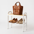 Shoe Organizer & Bench (18" H)  - Steel + Wood
