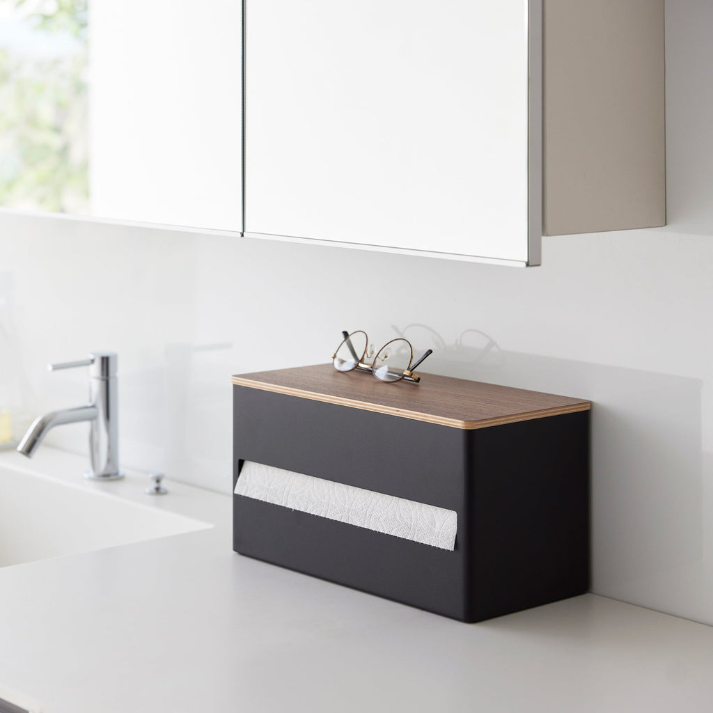 Paper Towel Dispenser - Steel + Wood
