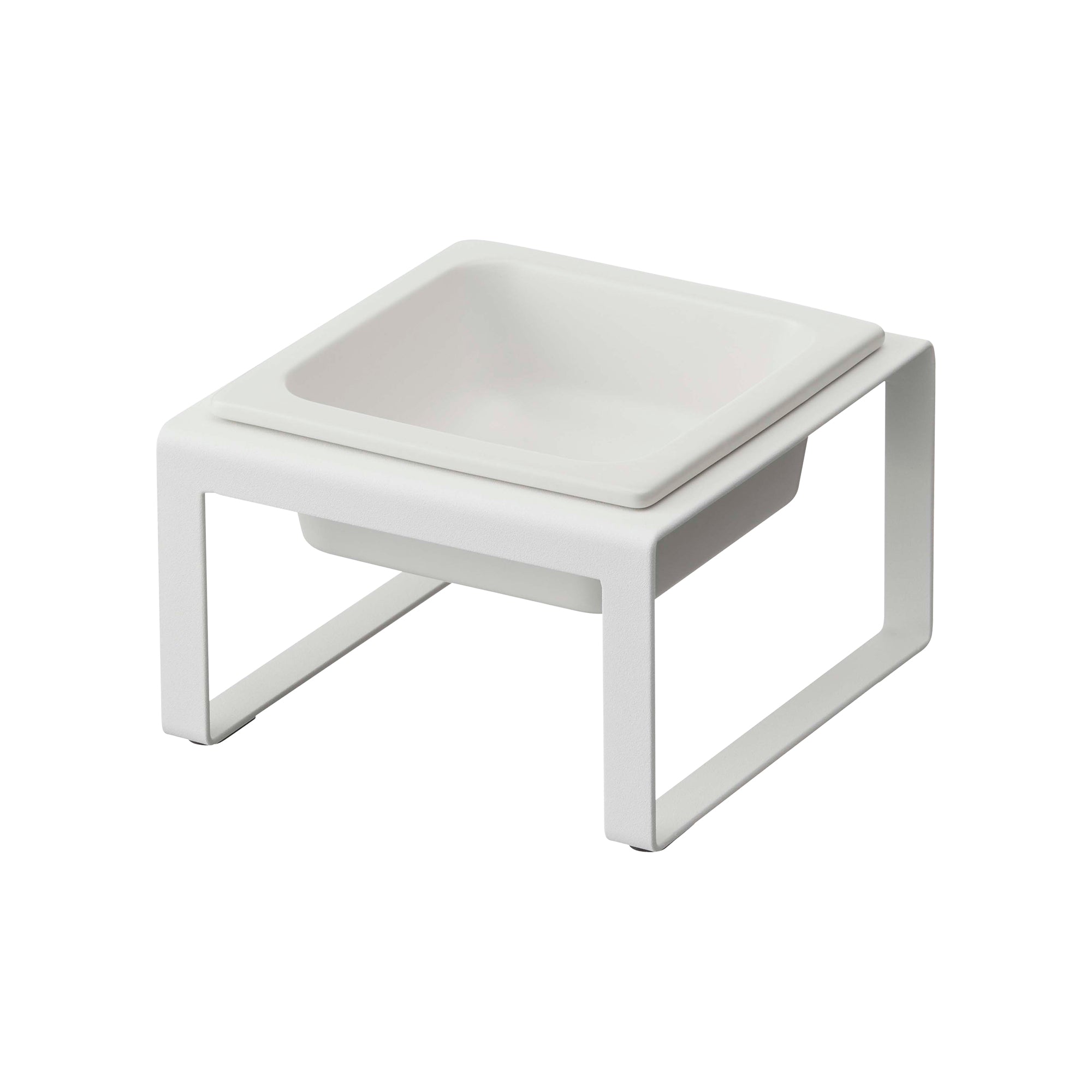 Single Pet Food Bowl - Tall - Steel + Ceramic