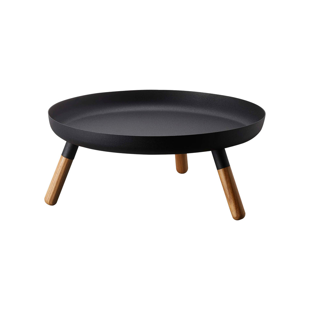 Countertop Pedestal Tray (5" H)  - Steel + Wood