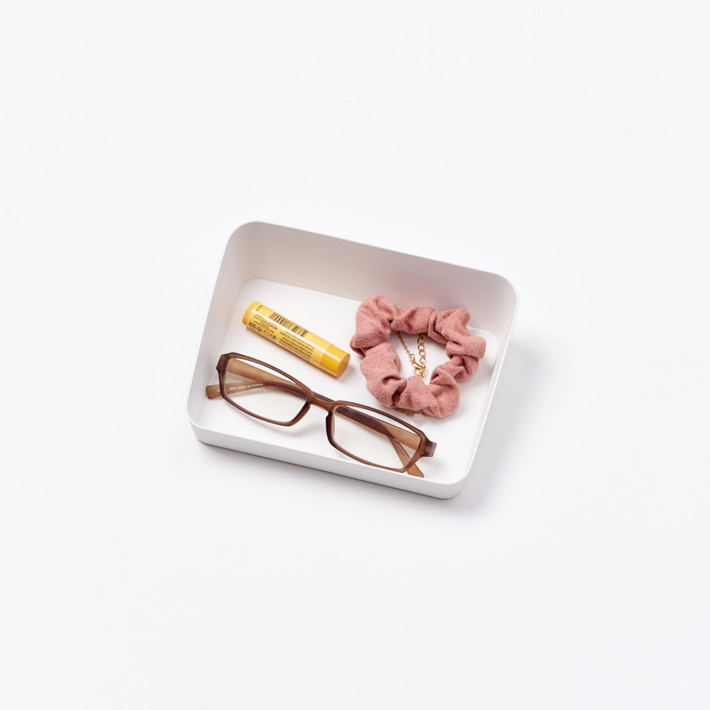 Steel Vanity Organizer Tray with Angled Design