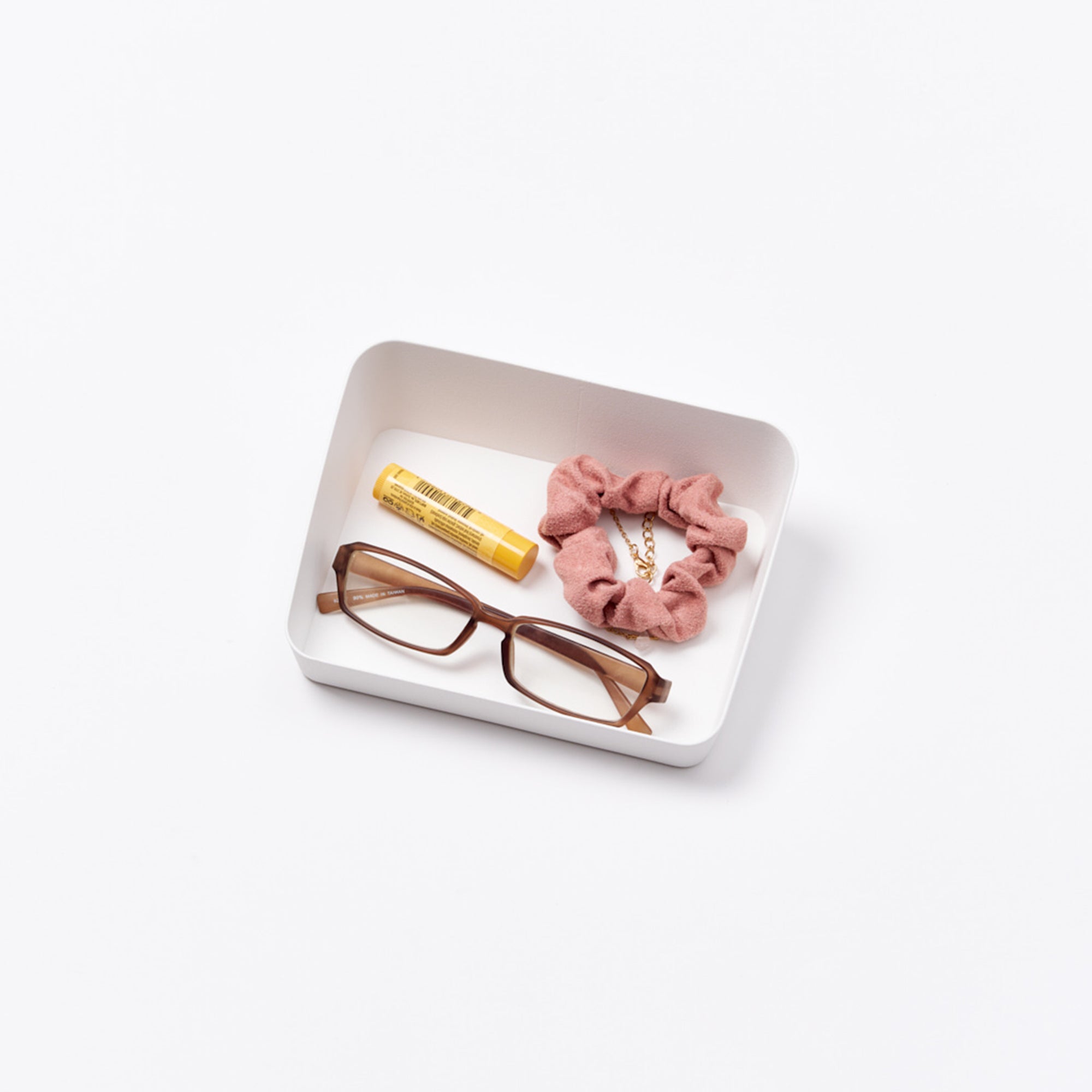 Steel Vanity Organizer Tray with Angled Design