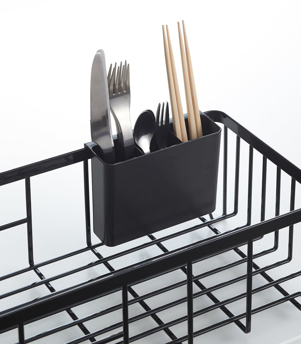Compact Self-Draining Dish Rack with Swivel Spout