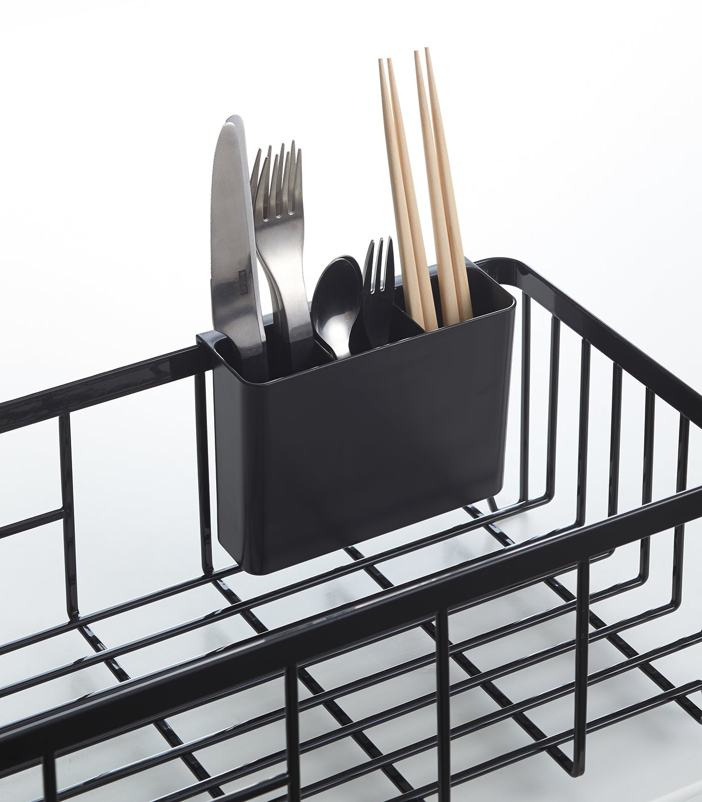 Compact Self-Draining Dish Rack with Swivel Spout