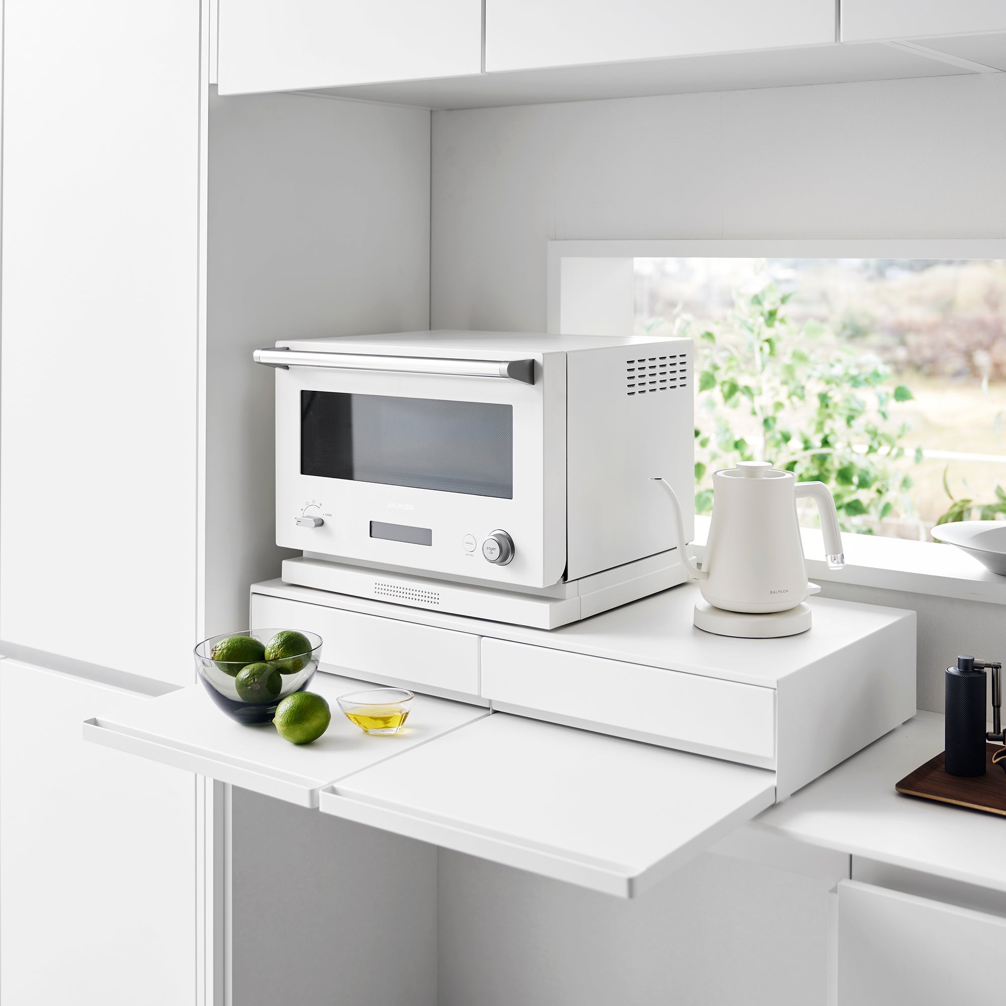 Countertop Drawer with Pull-Out Shelf - Wide - Steel