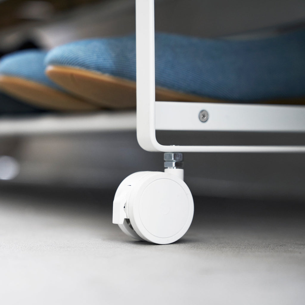 Rolling Two-Tier Shoe Storage Rack with Locking Casters