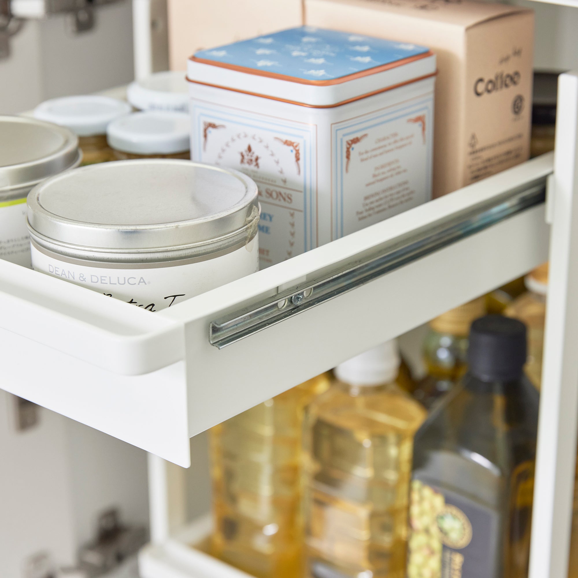 Adjustable Pull-Out Under-Sink Storage Basket with Two Sliding Tiers