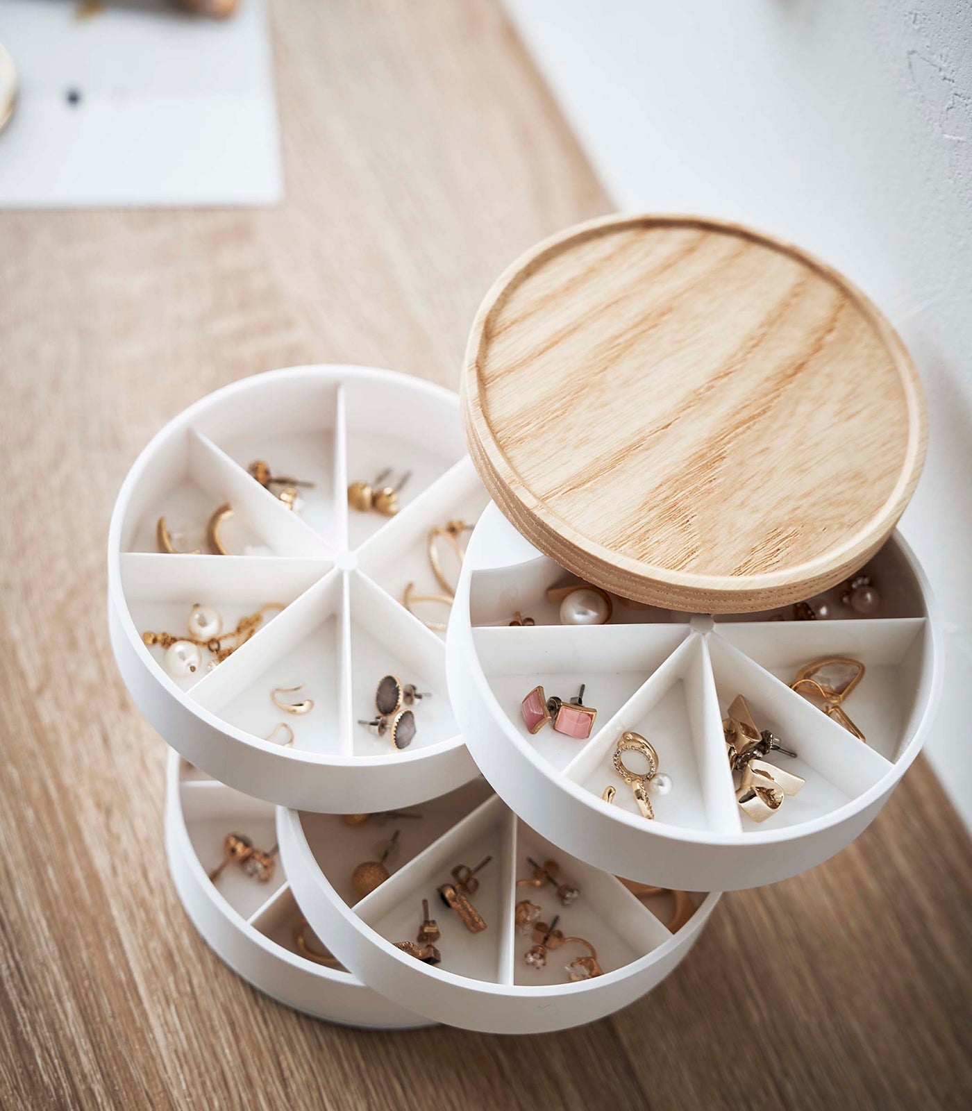 Stacked Jewelry Organizer - Sectioned