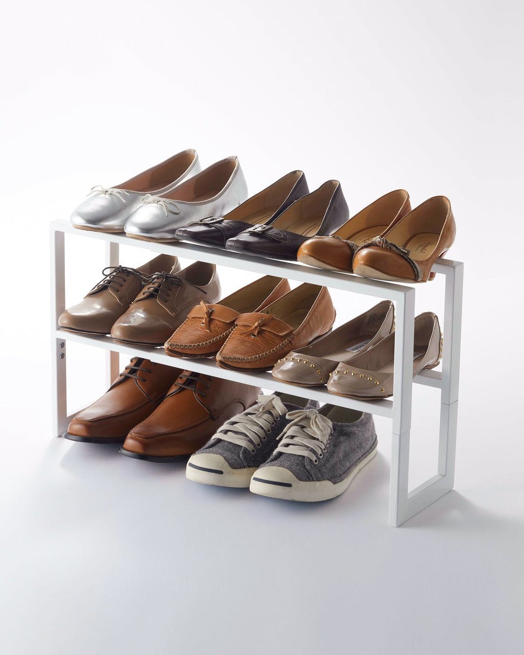 Adjustable Low-Profile Shoe Rack – Single or Two-Tier