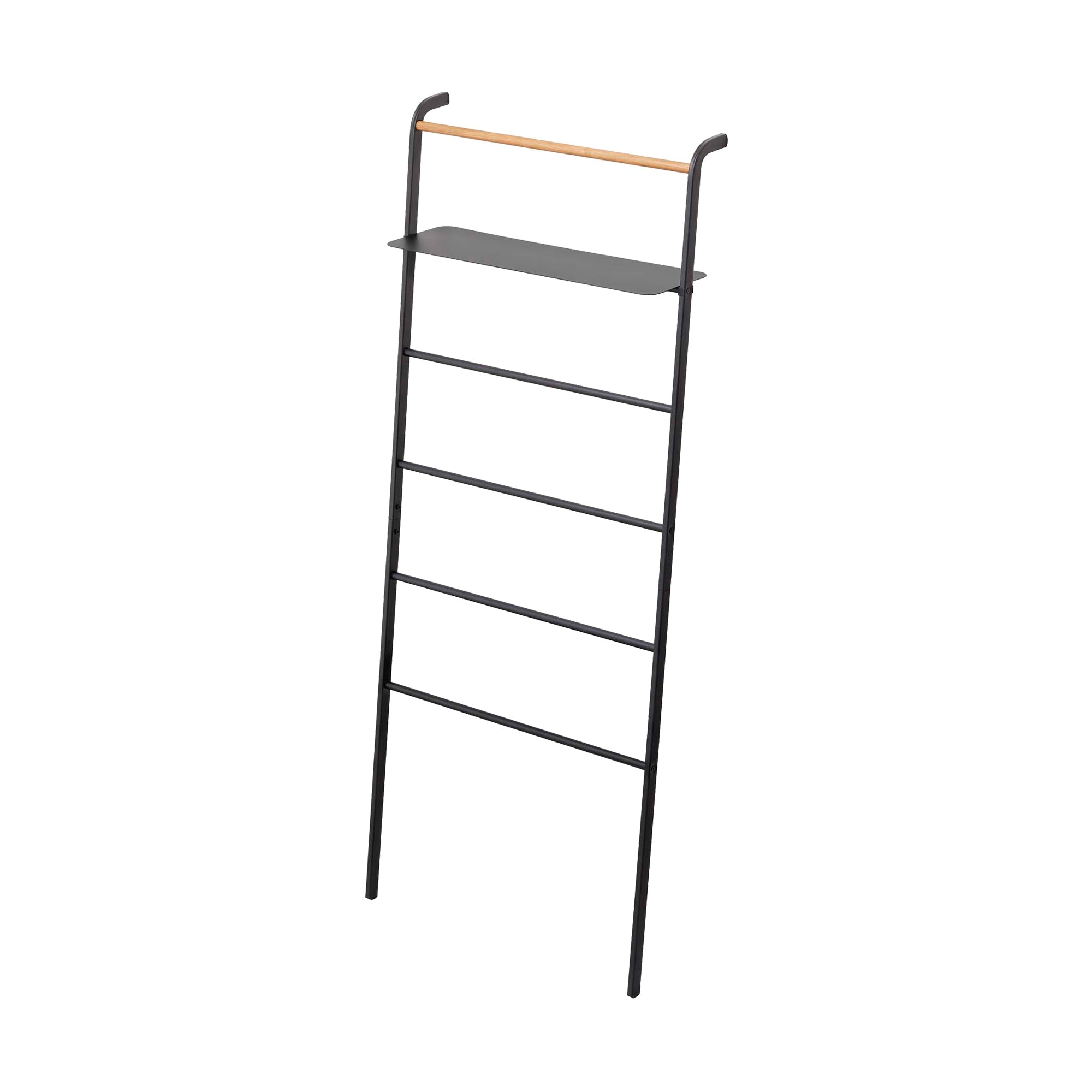 Leaning Storage Ladder With Shelf (63" H)  - Steel