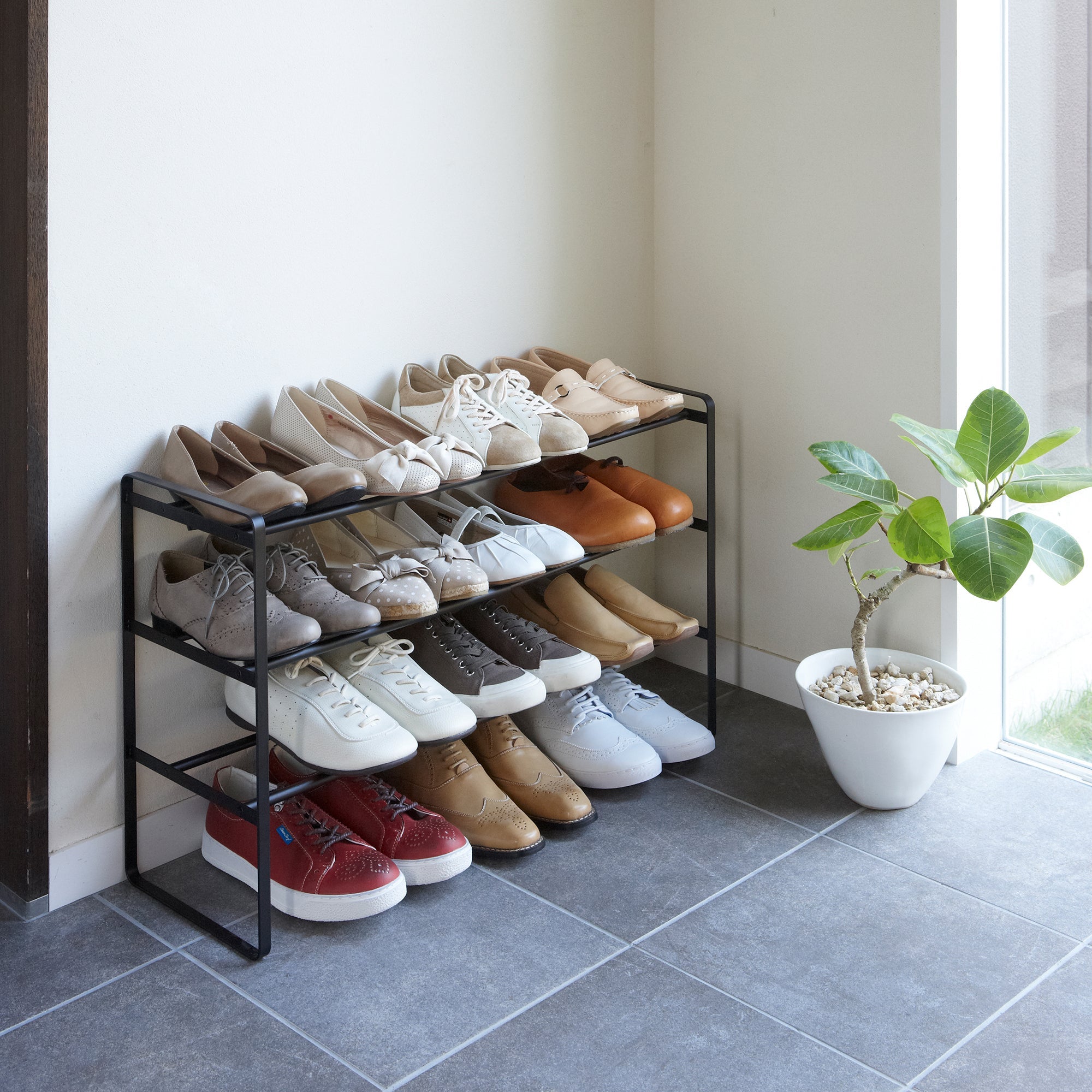 Three-Tier Expandable Shoe Rack (18" H)  - Steel