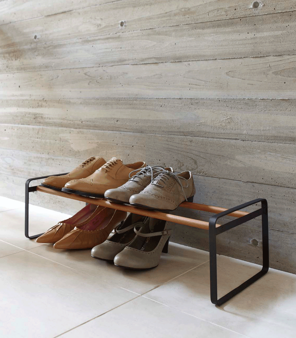 Stackable Shoe Rack (7" H)  - Steel + Wood