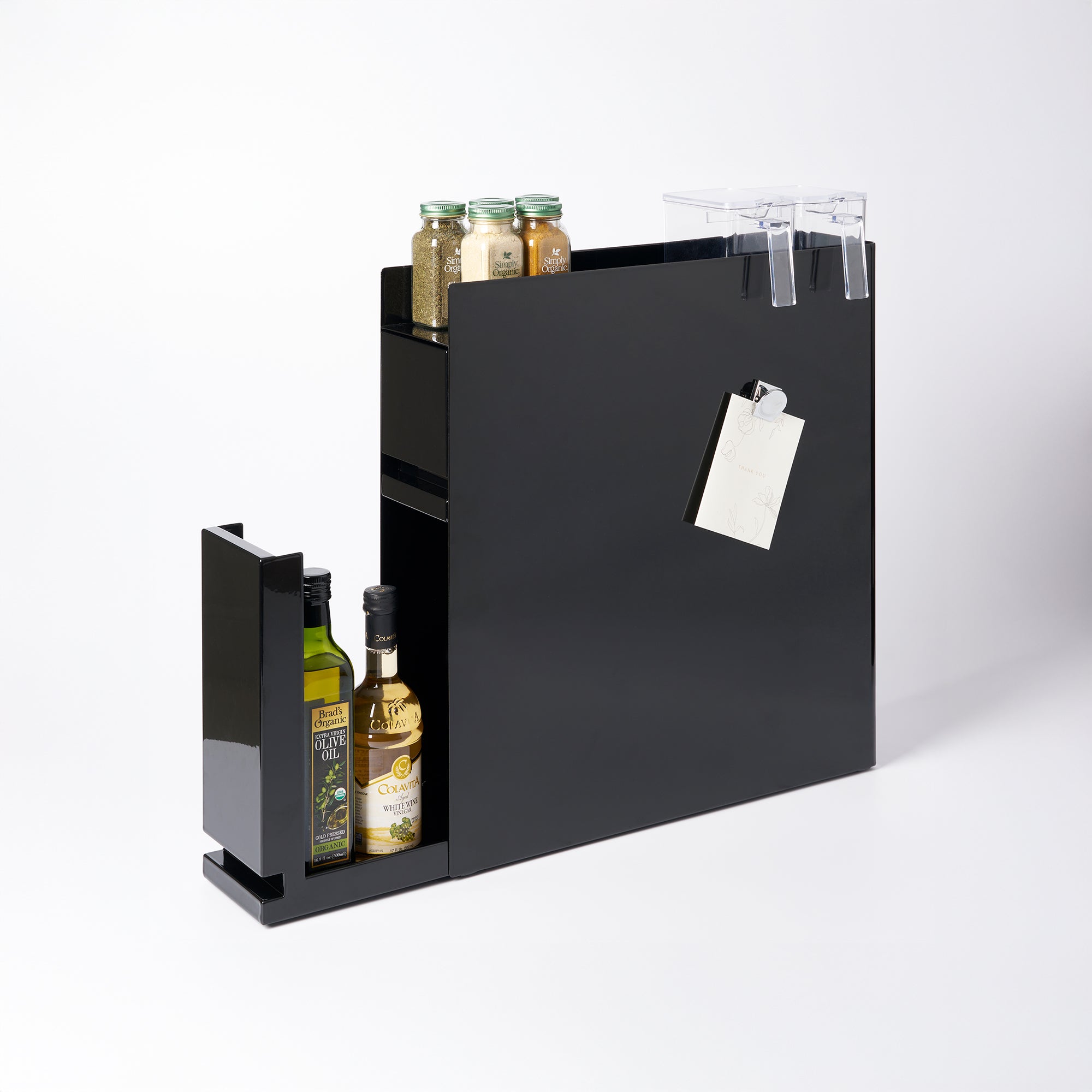 Two-Tier Sliding Drawer Seasoning Rack - Steel