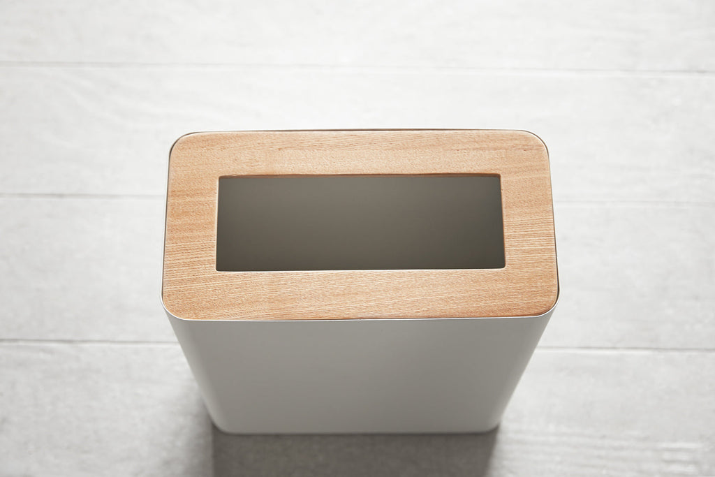 Trash Can - Rectangle - Steel + Wood