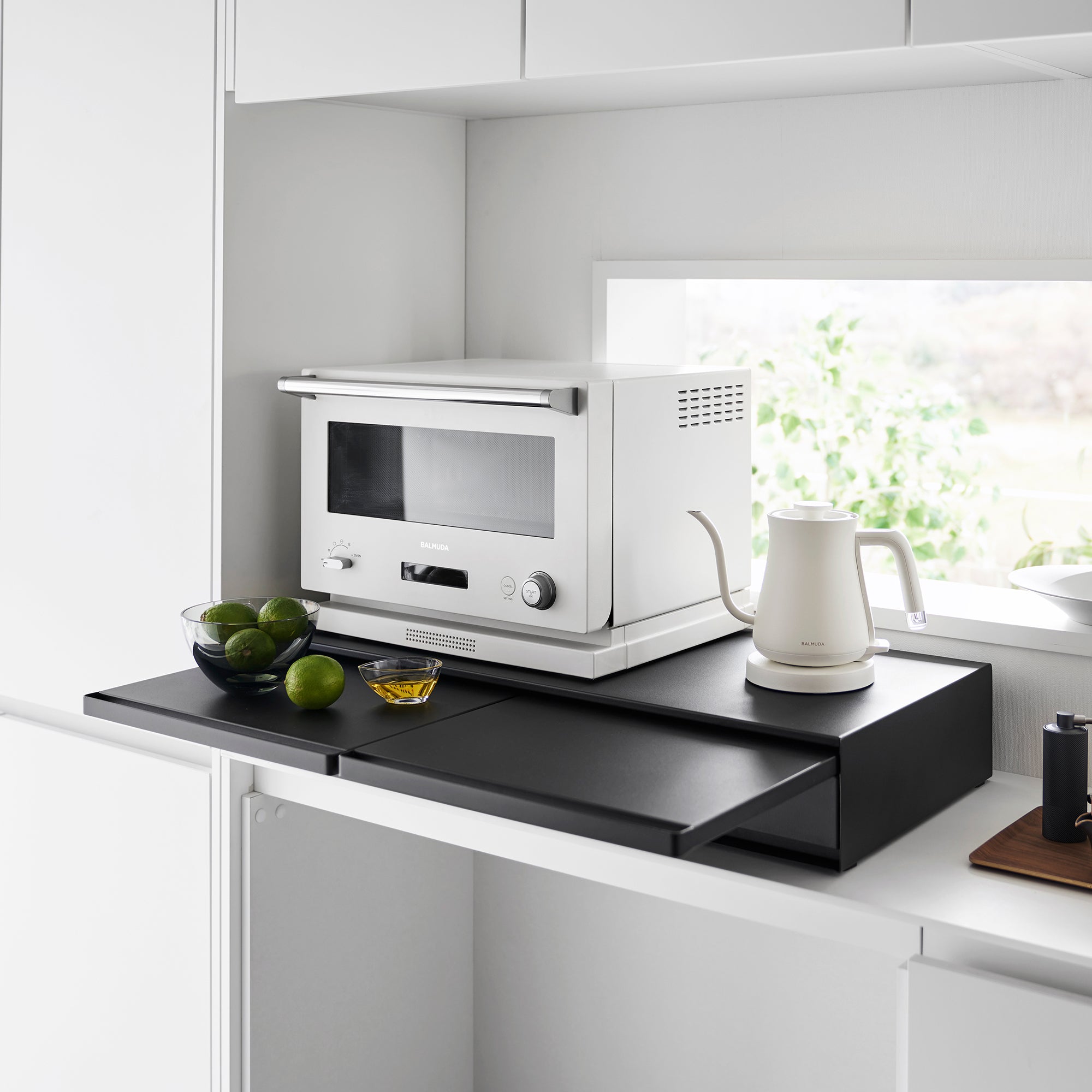 Countertop Drawer with Pull-Out Shelf - Wide - Steel