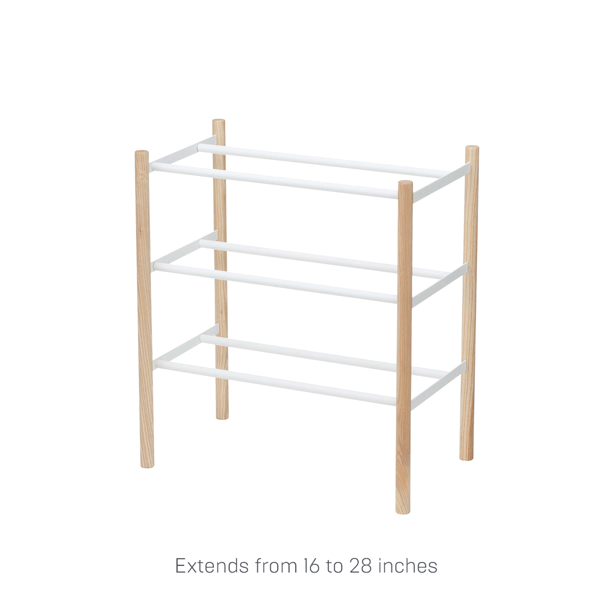 Expandable Shoe Rack (18" H)  - Steel + Wood