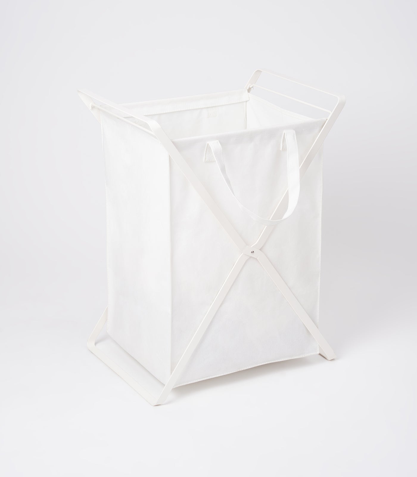 Laundry Hamper with Cotton Liner - Two Sizes - Steel + Cotton