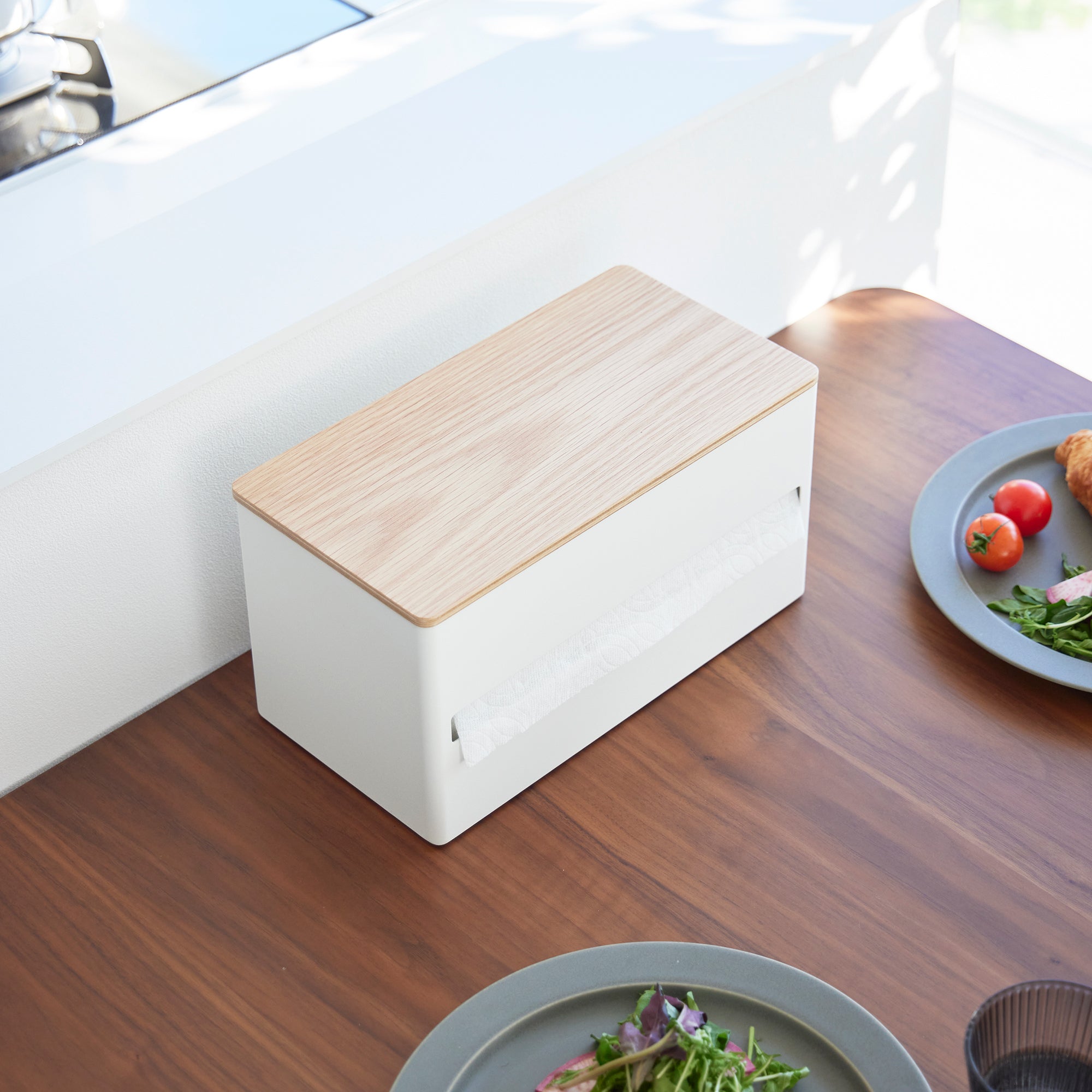 Paper Towel Dispenser - Steel + Wood