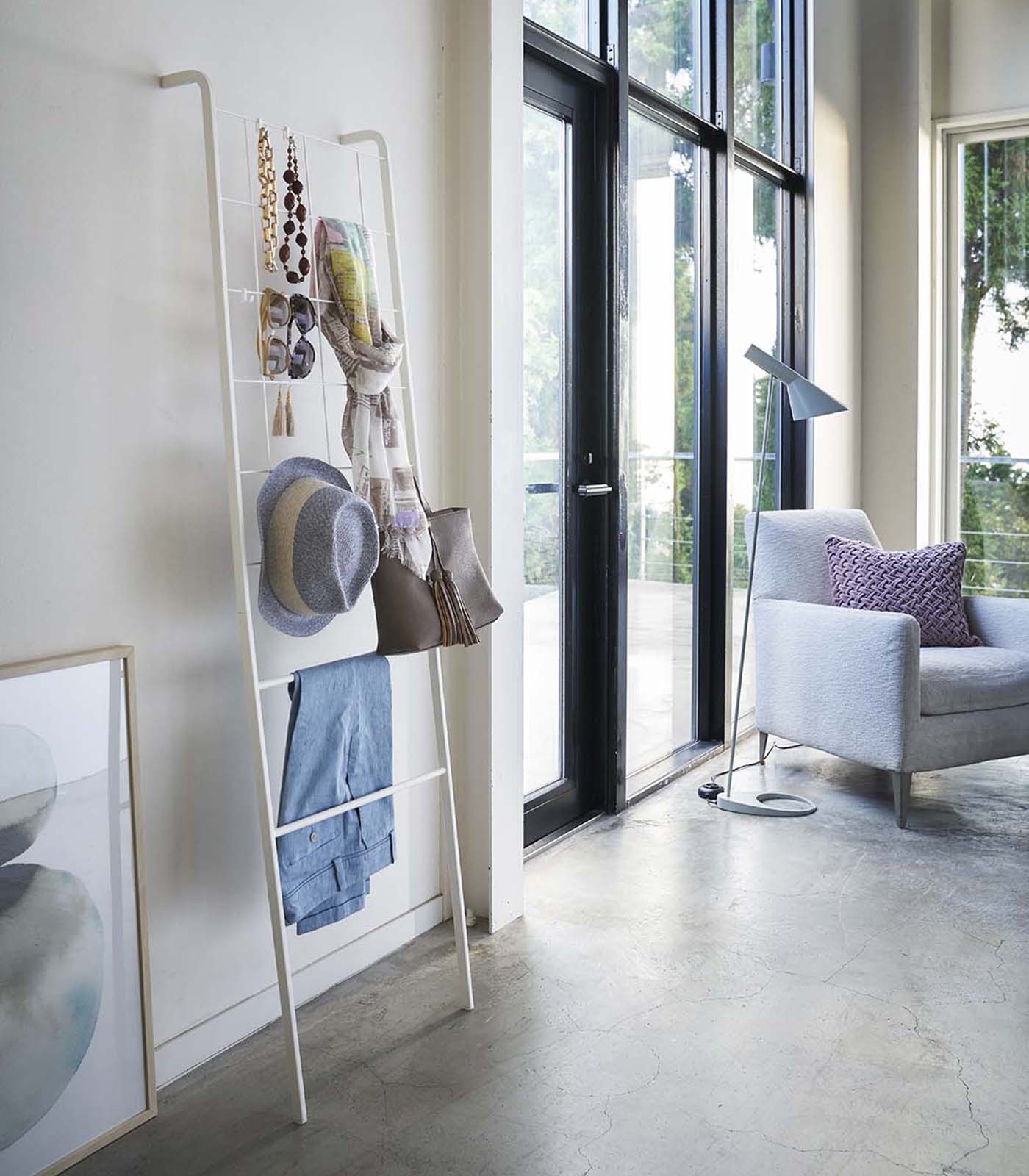 Leaning Ladder with Grid Panel (63" H)  - Steel