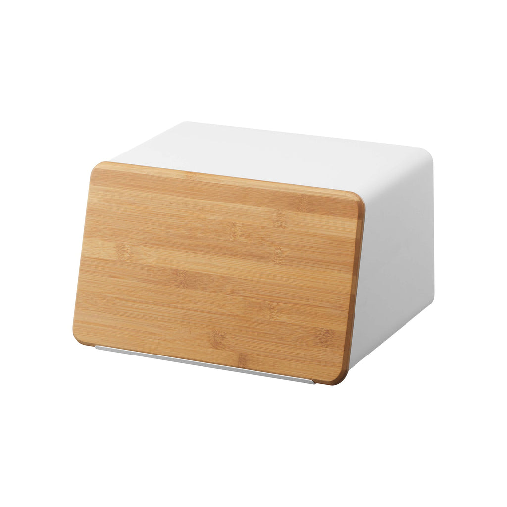 Bread Box with Cutting Board Lid - Steel + Wood