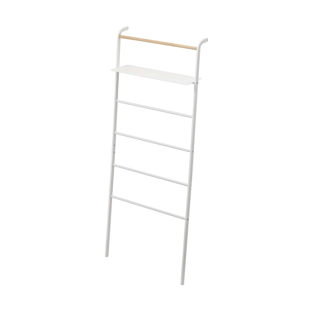 Leaning Storage Ladder With Shelf (63" H)  - Steel