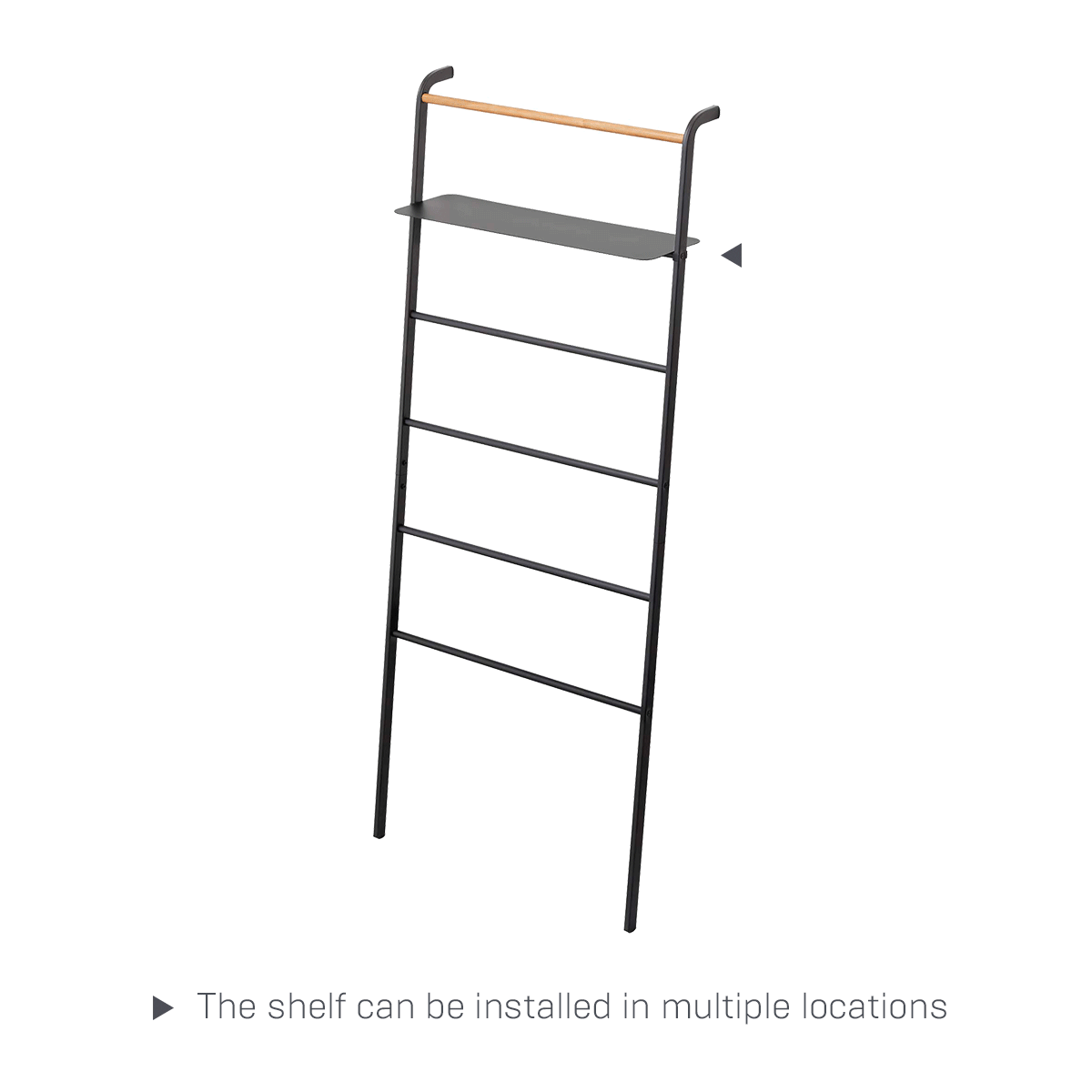 Leaning Storage Ladder With Shelf (63" H)  - Steel