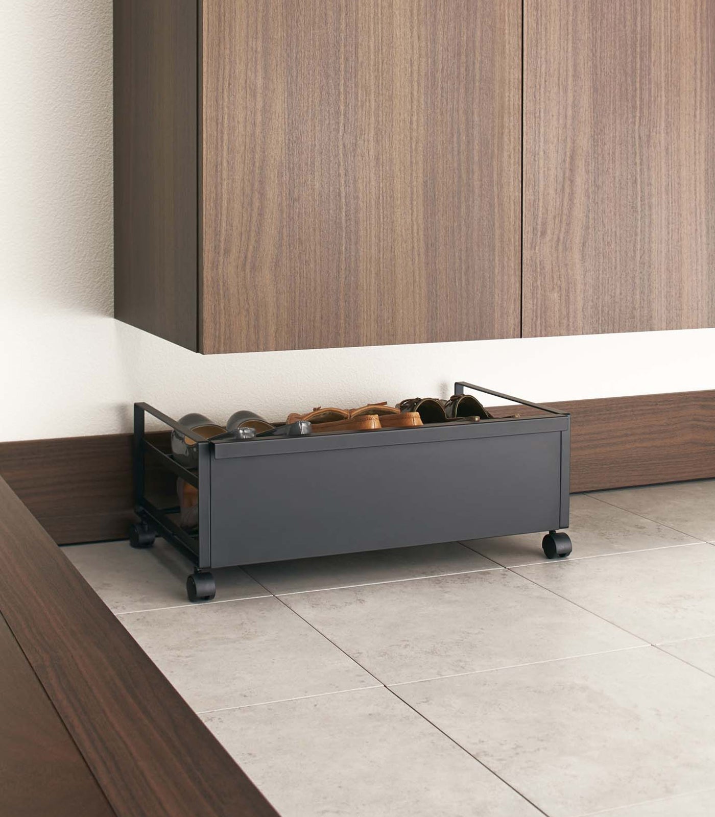 Rolling Shoe Rack (9" H)  - Steel