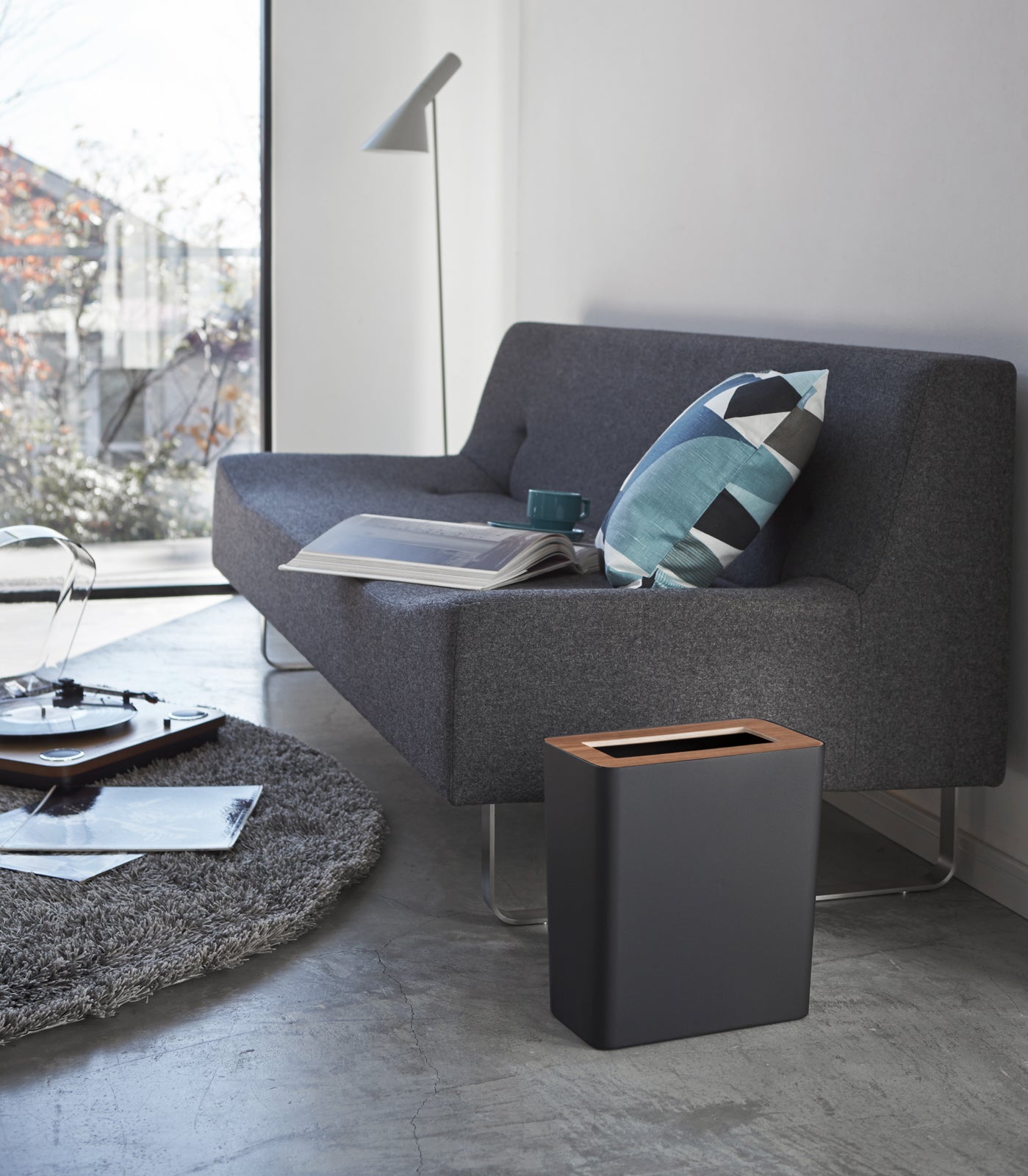 Trash Can - Rectangle - Steel + Wood