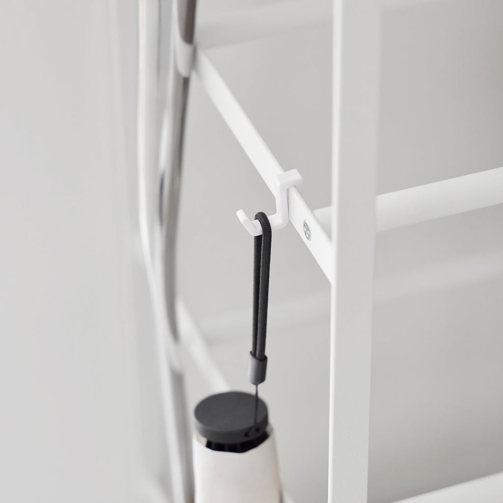 Rolling Five-Tier Shoe Rack (34.25" H)  - Steel + Wood