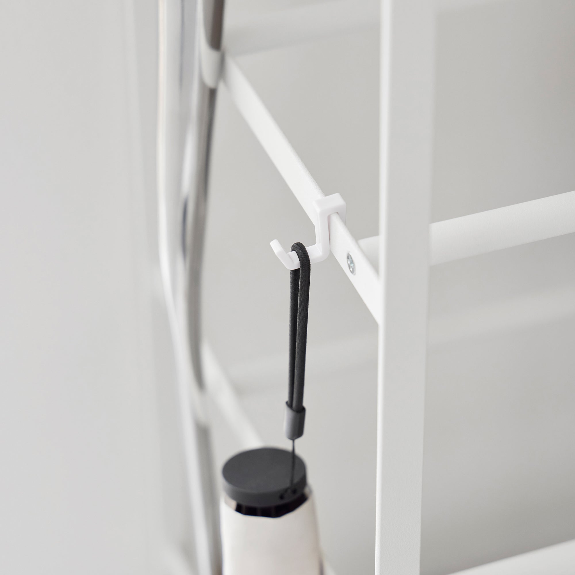 Rolling Five-Tier Shoe Rack (34.25" H)  - Steel + Wood