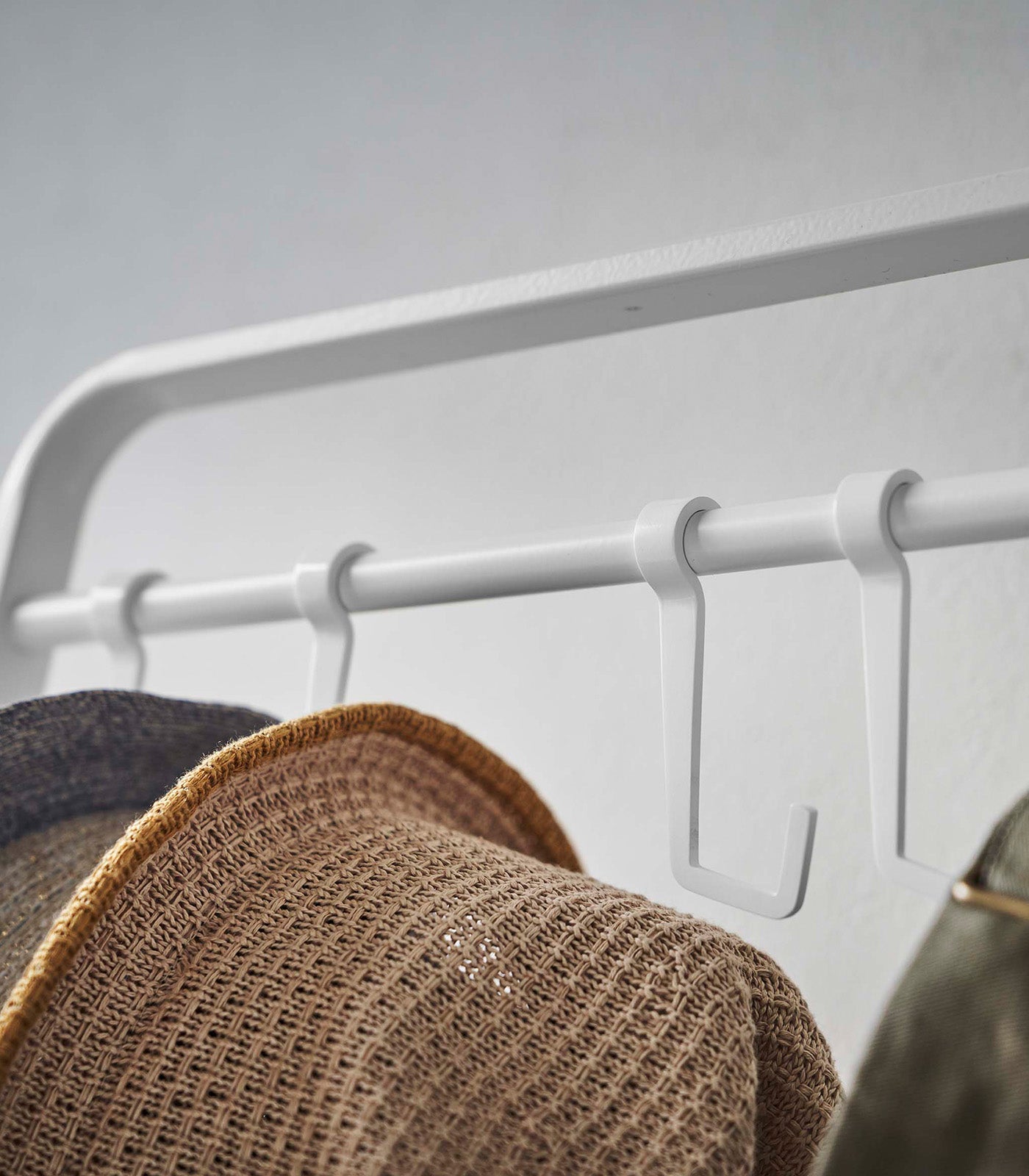 Coat Rack with Hat Storage (66" H)  - Steel + Wood