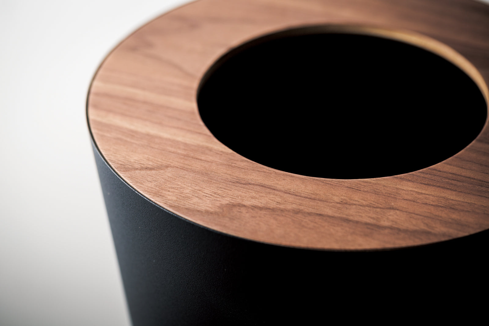 Trash Can - Round - Steel + Wood