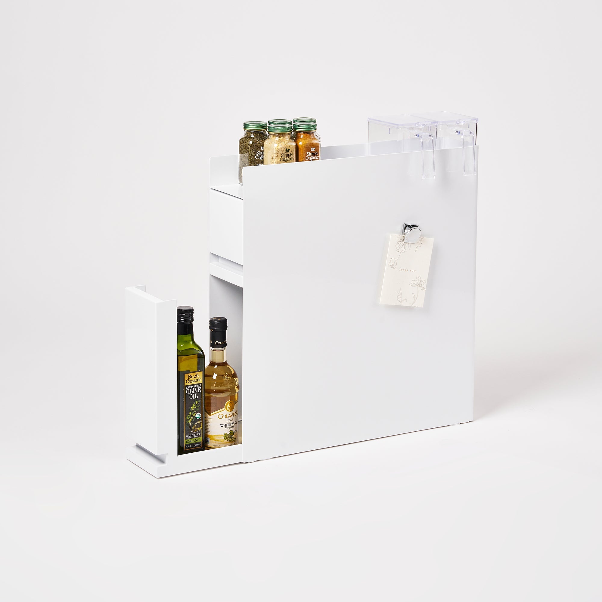 Two-Tier Sliding Drawer Seasoning Rack - Steel