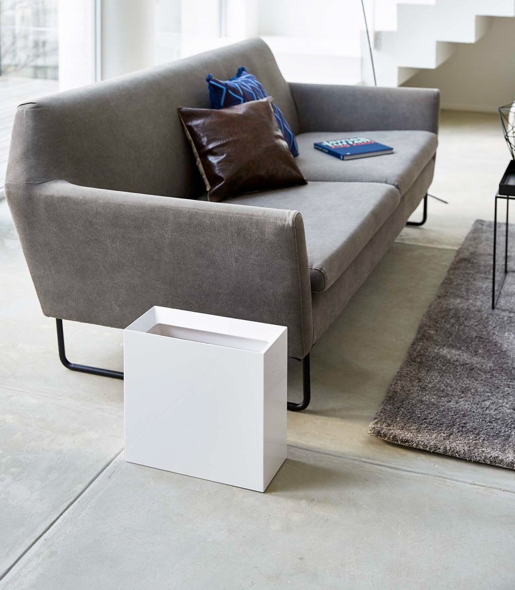 Modern Slim Wastebasket with Hidden Liner Design