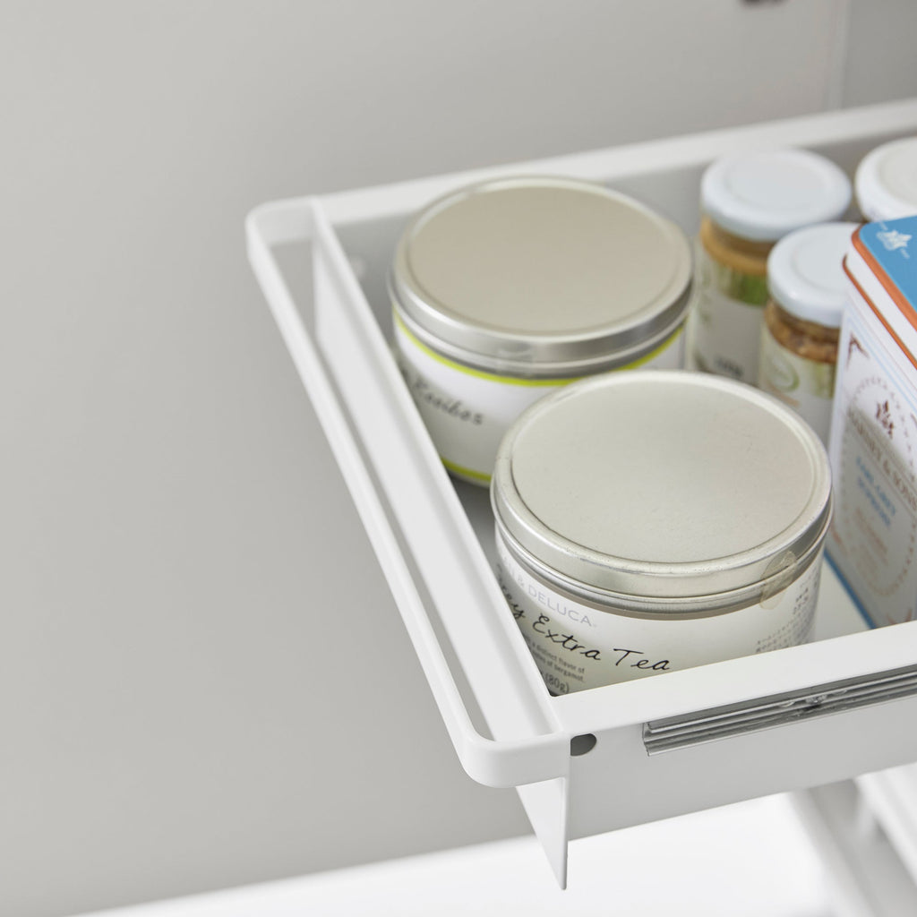 Adjustable Pull-Out Under-Sink Storage Basket with Two Sliding Tiers